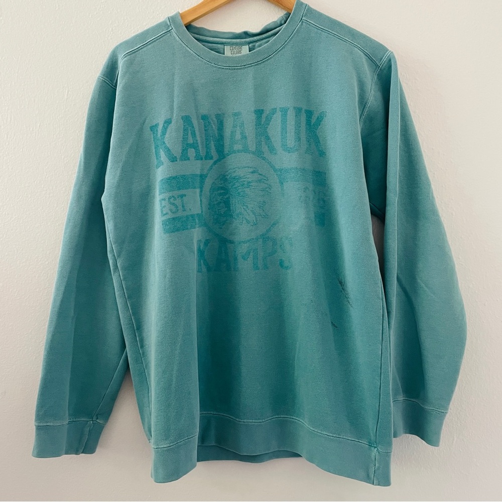 Kanakuk Kamps Teal Green Comfort Colors Long Sleeve Sweatshirt